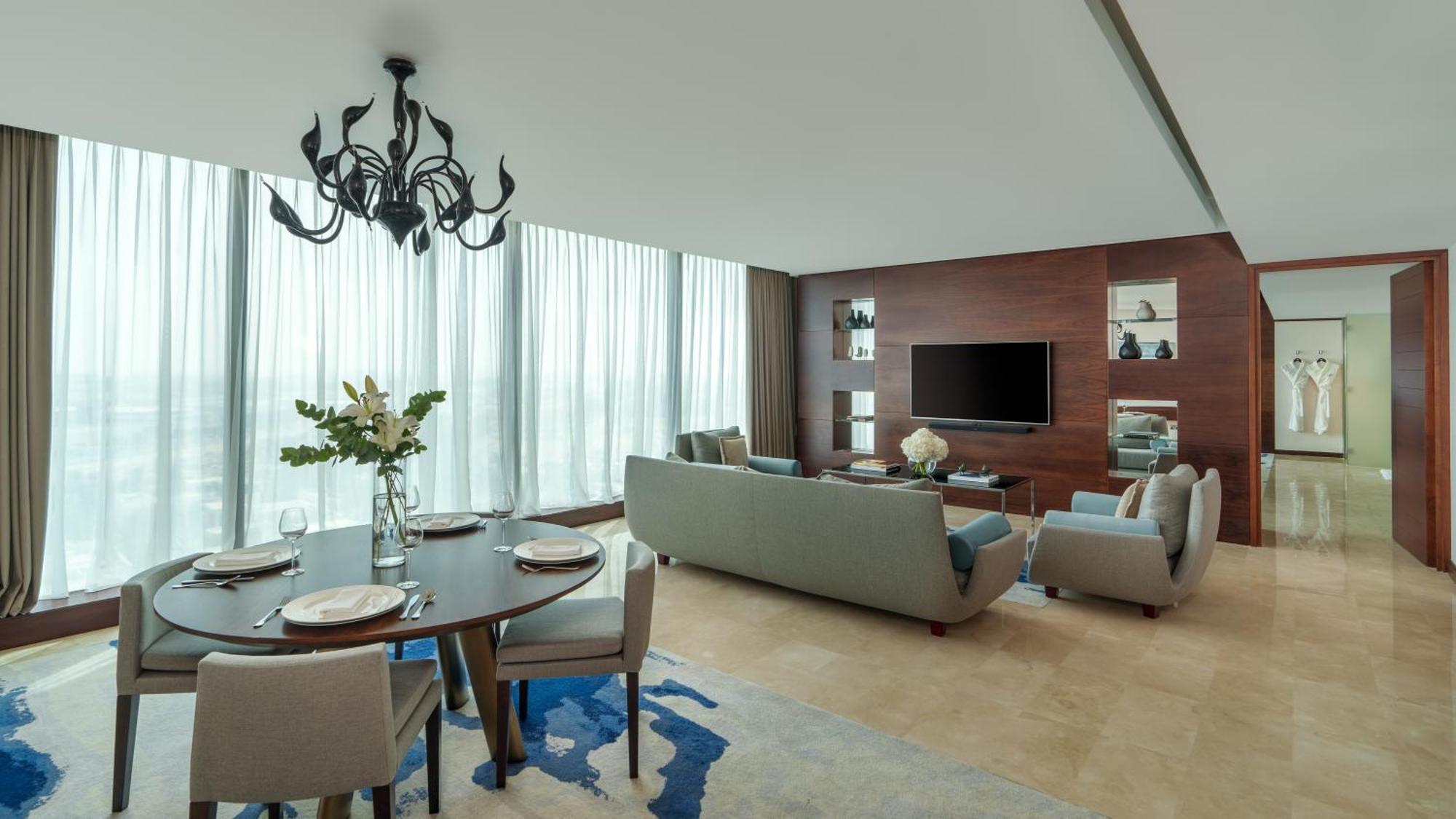 Fairmont Bab Al Bahr Hotel Abu Dhabi Exterior foto A living room at the hotel
